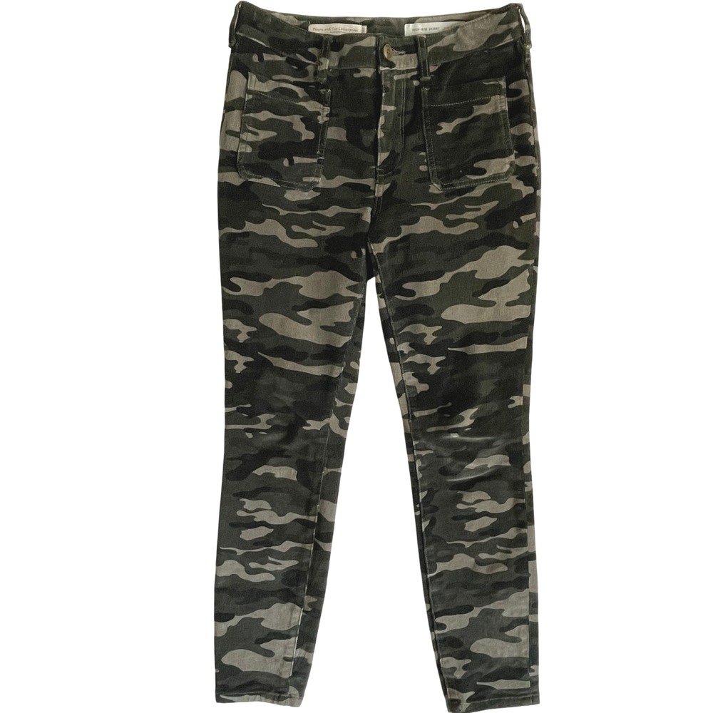 Pilcro and the Letterpress Camo Print High-Rise Skinny Utility Pants, Size 29